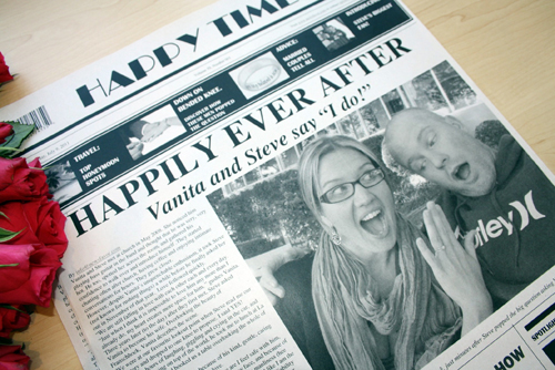 Gorgeous Wedding Newspaper Favor – Steve & Vanita