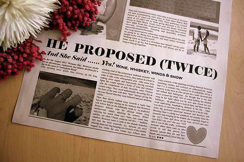 Elegant and Modern Wedding Invitation, Newspaper-Style