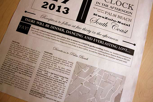 Elegant and Modern Wedding Invitation, Newspaper-Style