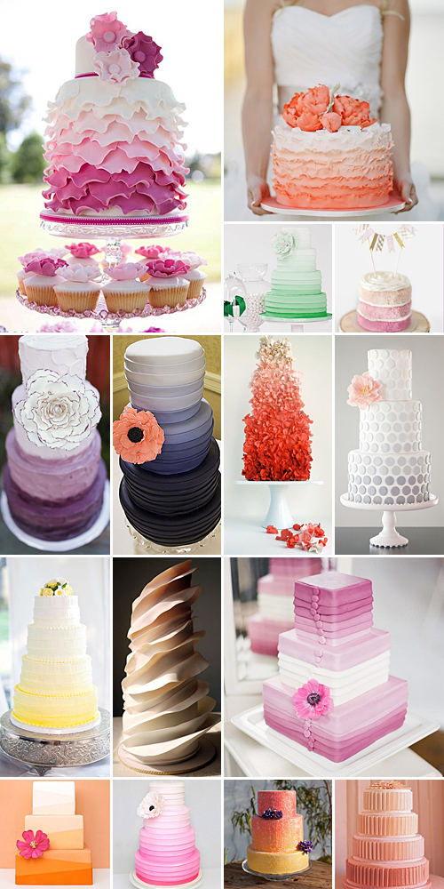 Ombre Wedding Cakes { Feminine + Festive }