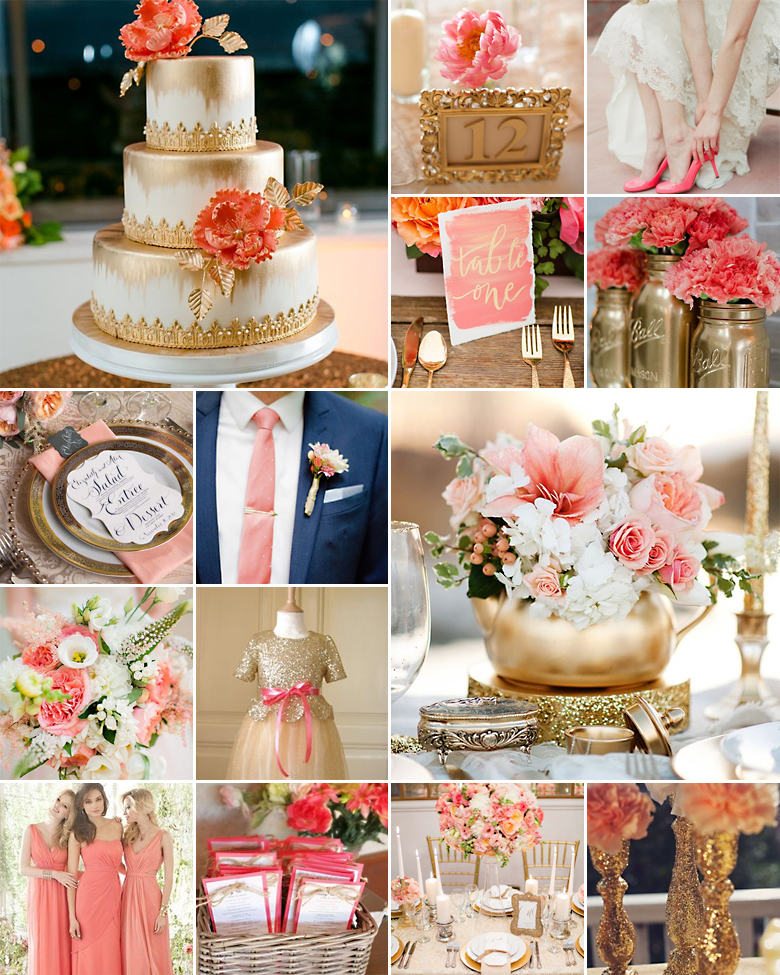 Coral + Gold { Feminine Bling }